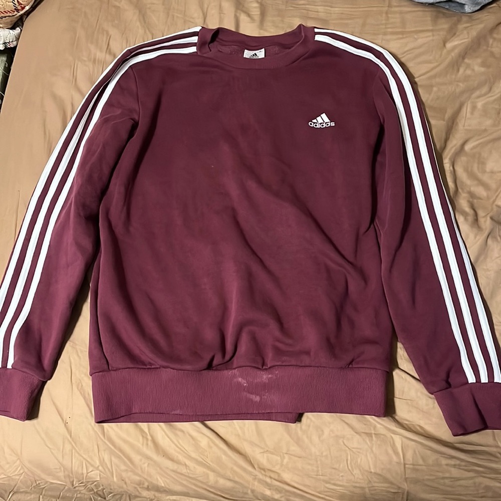 Adidas Women’s Maroon Crewneck Sweathsirt